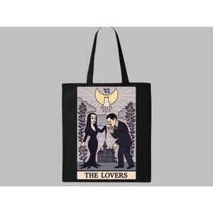 Tarot Card The Lovers Tote Bag Morticia & Gomez Inspired Gothic Romance